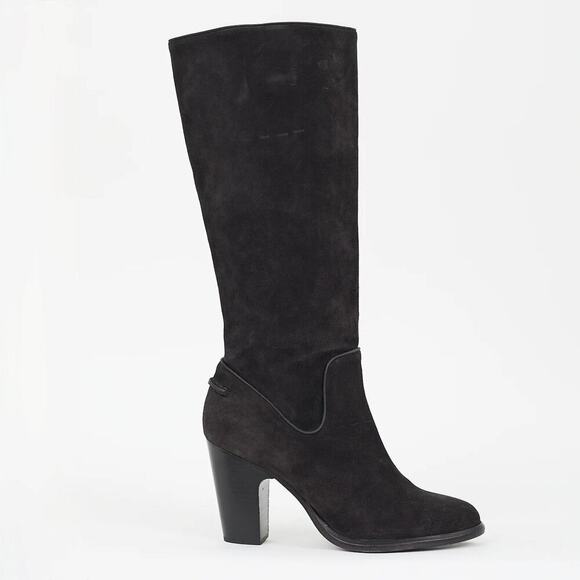 rag & bone Shoes - Rag & Bone Lilford Knee-High boots - Black Suede Heeled Boot - Size 38